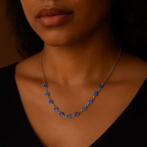 Elegant Blue Evil Eye Necklace